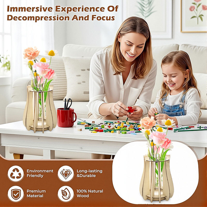 Wooden Puzzle Vase For Bouquet - Florist Supply Vases recension och pris