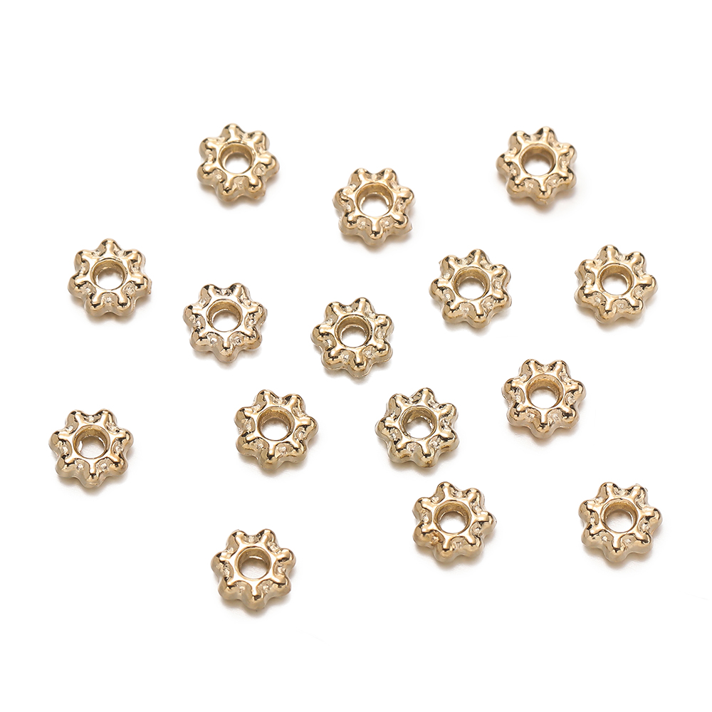 200Pcs 4/6mm Alloy Snowflake B - Flower Supplies recension och pris