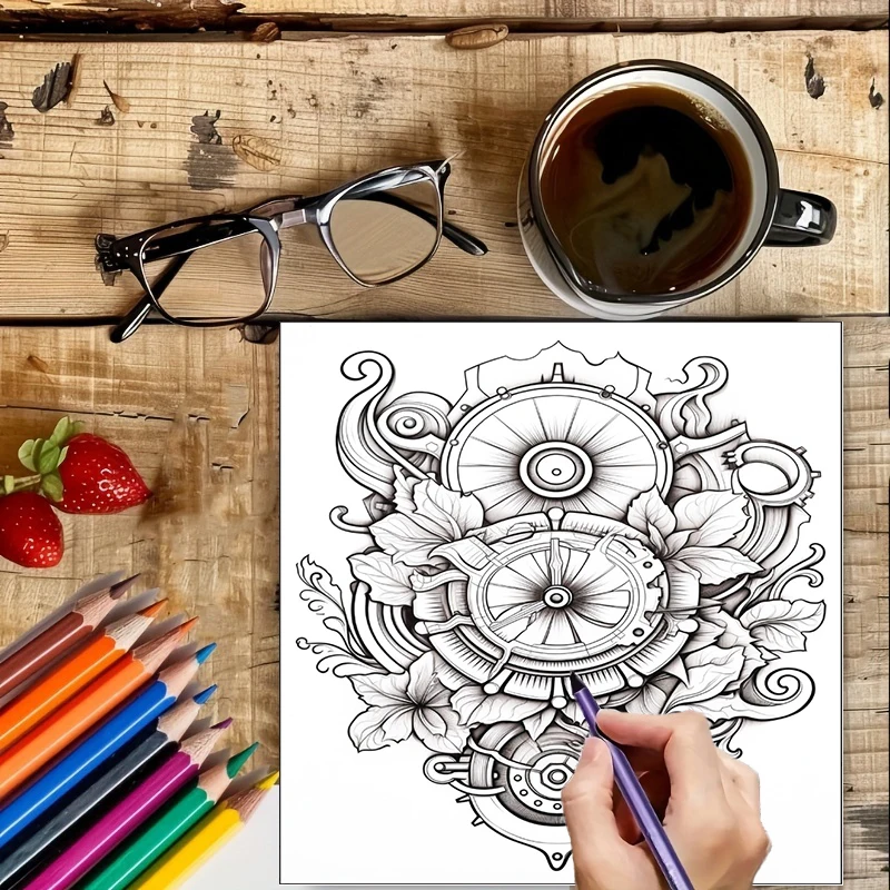 Coloring Book Steampunk Flower - Flower Supplies recension och pris