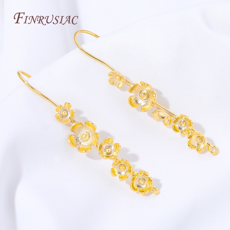 18K Gold Plated Flower Earring - Flower Supplies recension och pris