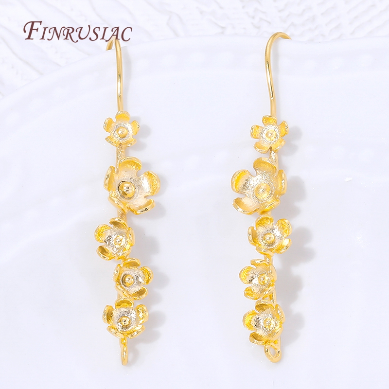 18K Gold Plated Flower Earring - Flower Supplies recension och pris