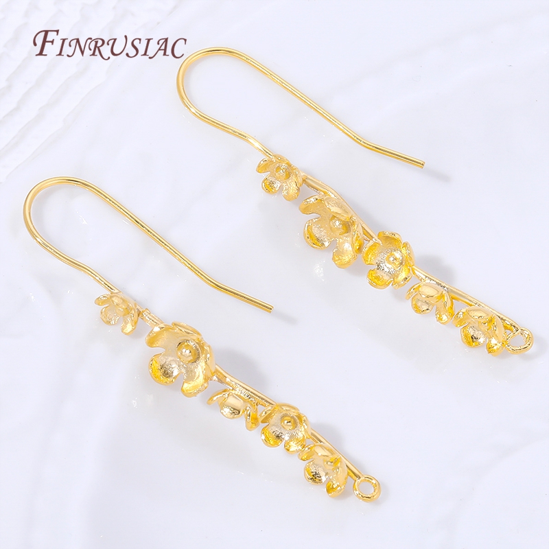 18K Gold Plated Flower Earring - Flower Supplies recension och pris