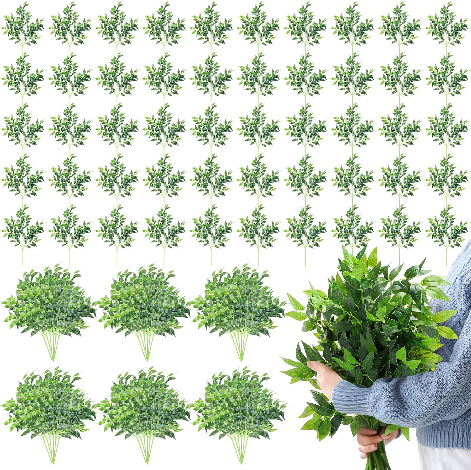 100 Pcs Artificial Italian Rus - Ruscus Stem Faux recension och pris