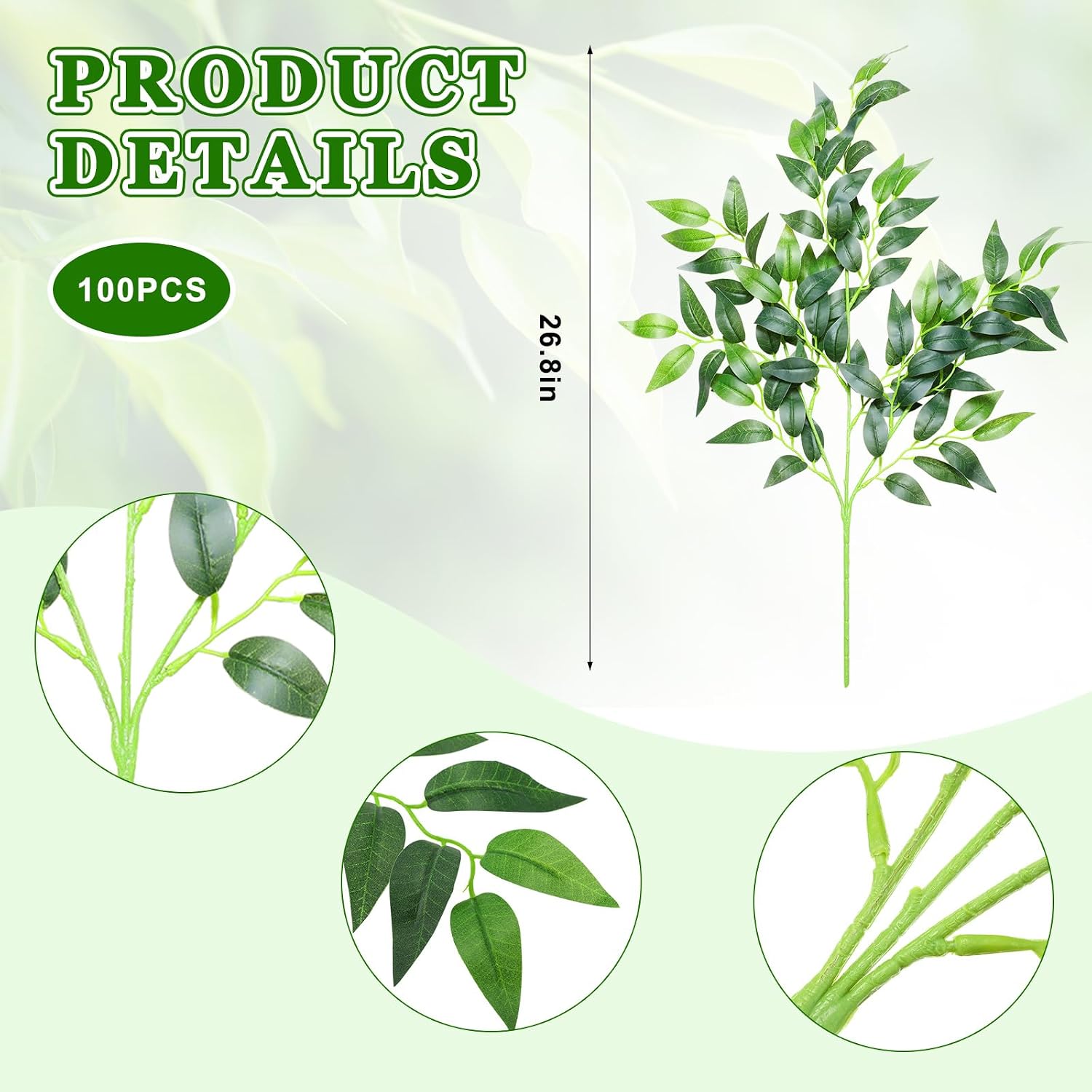 100 Pcs Artificial Italian Rus - Ruscus Stem Faux recension och pris
