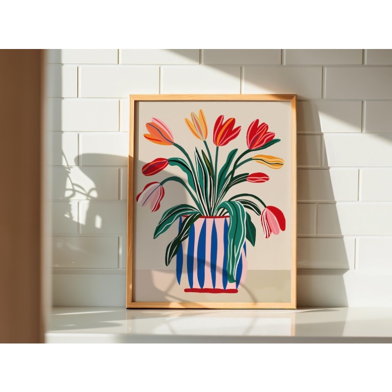 2pcs Tulip Flowers Canvas Wall - Florist Supply Vases recension och pris
