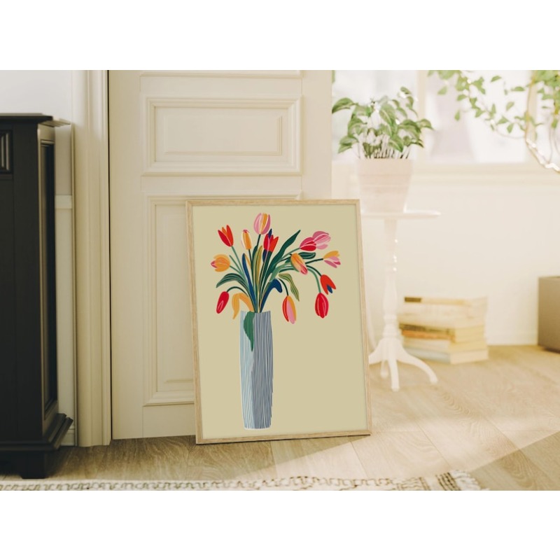 2pcs Tulip Flowers Canvas Wall - Florist Supply Vases recension och pris