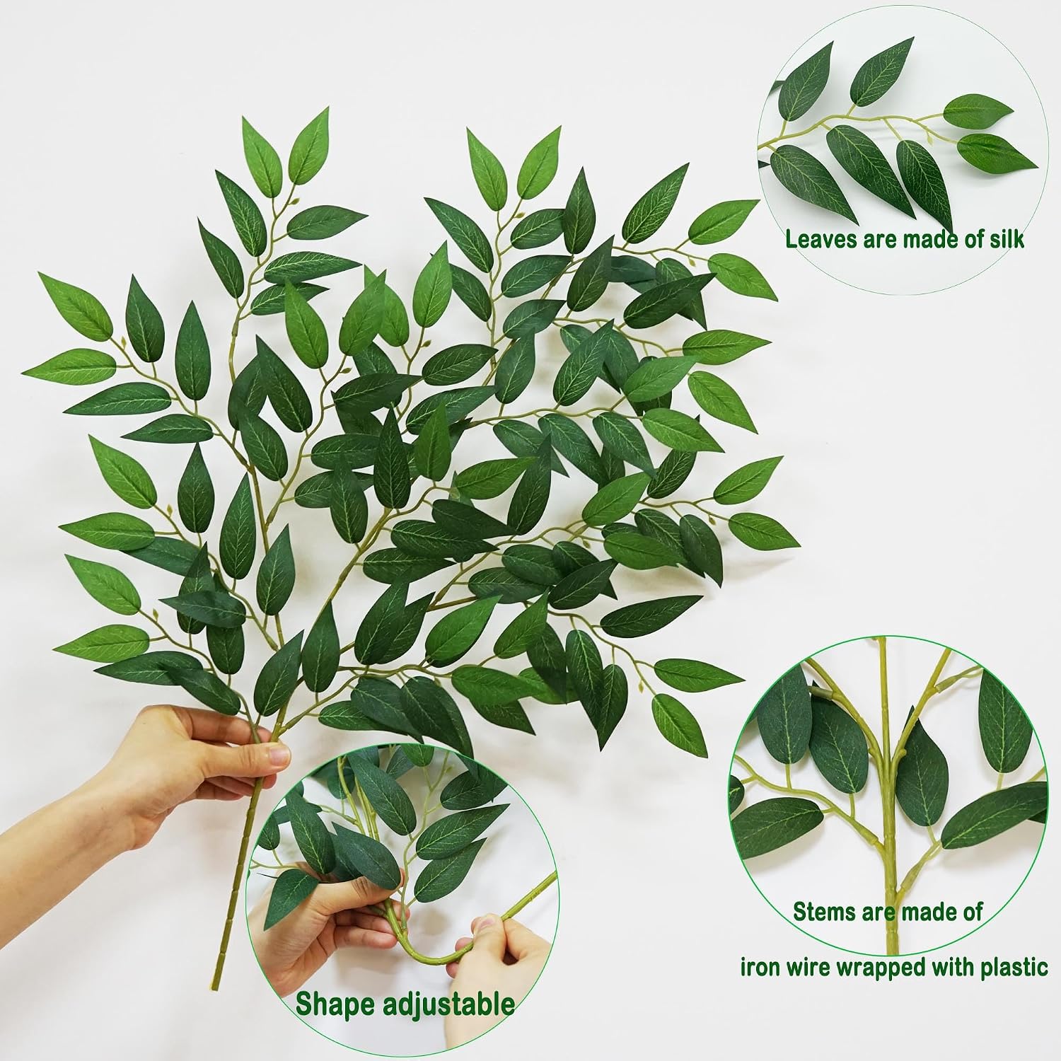 130Pcs 68CM Artificial Italian - Ruscus Stem Faux recension och pris